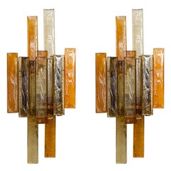 Pair of Stacked Glass Sconces by Svend Aage Holm Sorensen