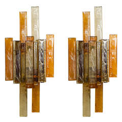 Pair of Stacked Glass Sconces by Svend Aage Holm Sorensen 2