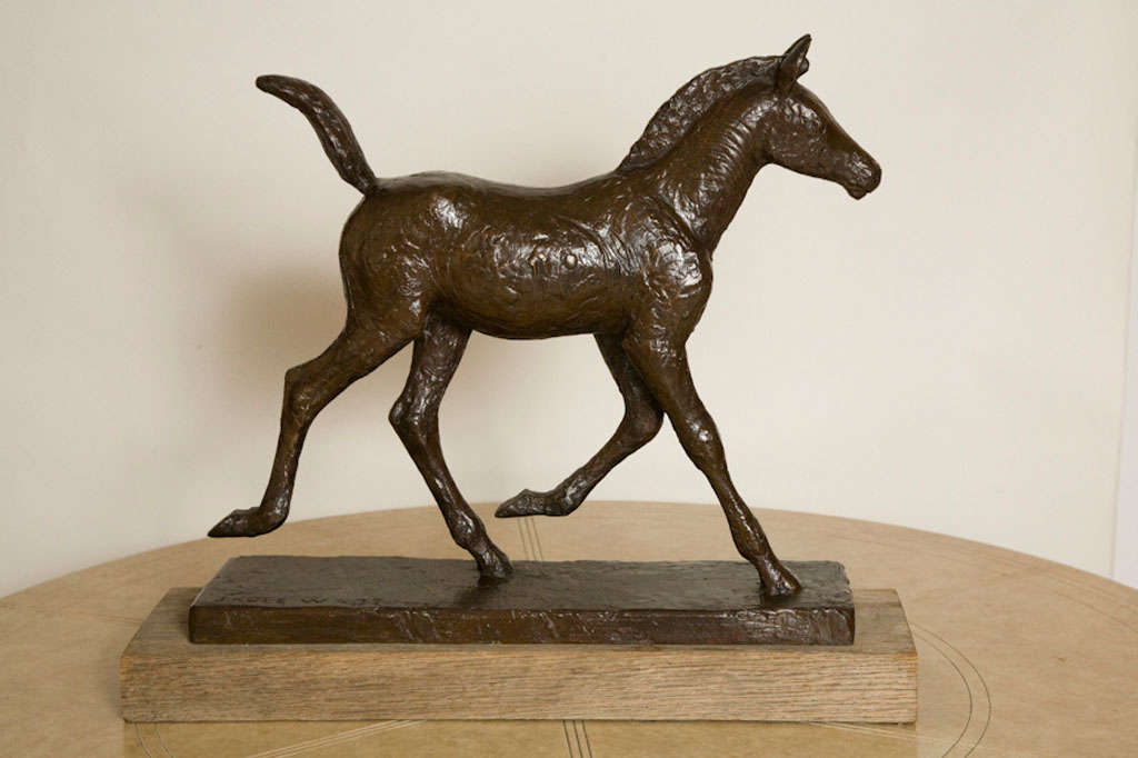 Late 20th Century Bronze Foal Sculpture by Skule Waksvic