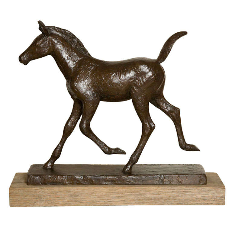 Bronze Foal Sculpture by Skule Waksvic