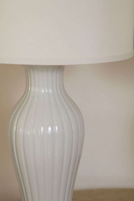 American Pair of Celadon Porcelain Table Lamps by William Haines.