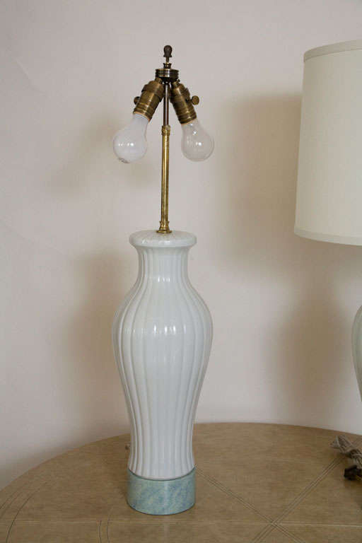 Pair of Celadon Porcelain Table Lamps by William Haines. 2