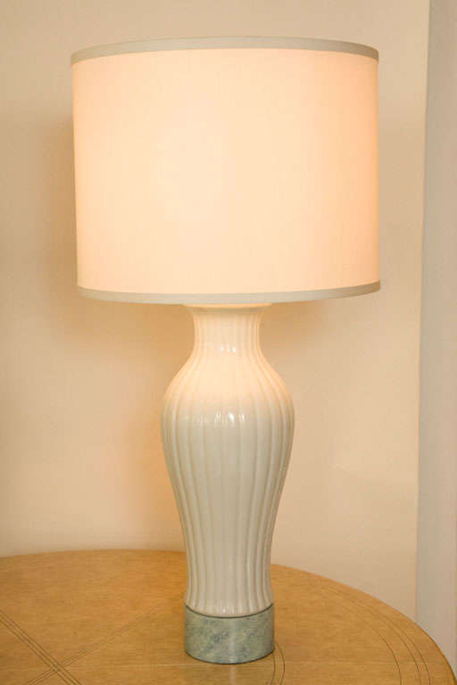 Pair of Celadon Porcelain Table Lamps by William Haines. 3
