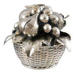 Sterling Silver Lidded Fruit Basket by Lisi Brothers.