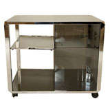Chrome, Glass and Mirrored Drinks Trolley by Pierre Cardin
