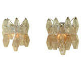 Pair of Venini polyhedral sconces by Carlo Scarpa