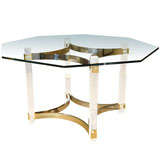 French 1970
s brass, nickel, and acrylic table