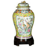 Chinese Famille Jaune Temple Urn