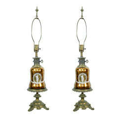 Pair of Table Lamps Attributed to Fornasetti