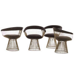 Set Of Four Warren Platner Wire Dining/ Lounge Chairs
