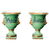 Pair of Porcelain Urns in the English Taste