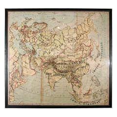Very Large Vintage map of Asia