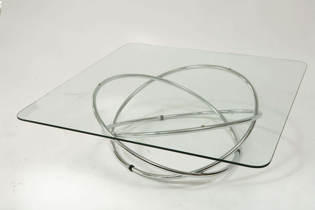 French Chrome Circles Coffee Table 5