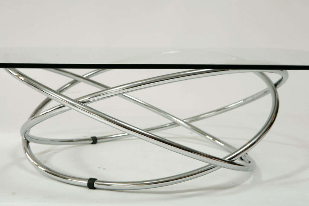 French Chrome Circles Coffee Table 1