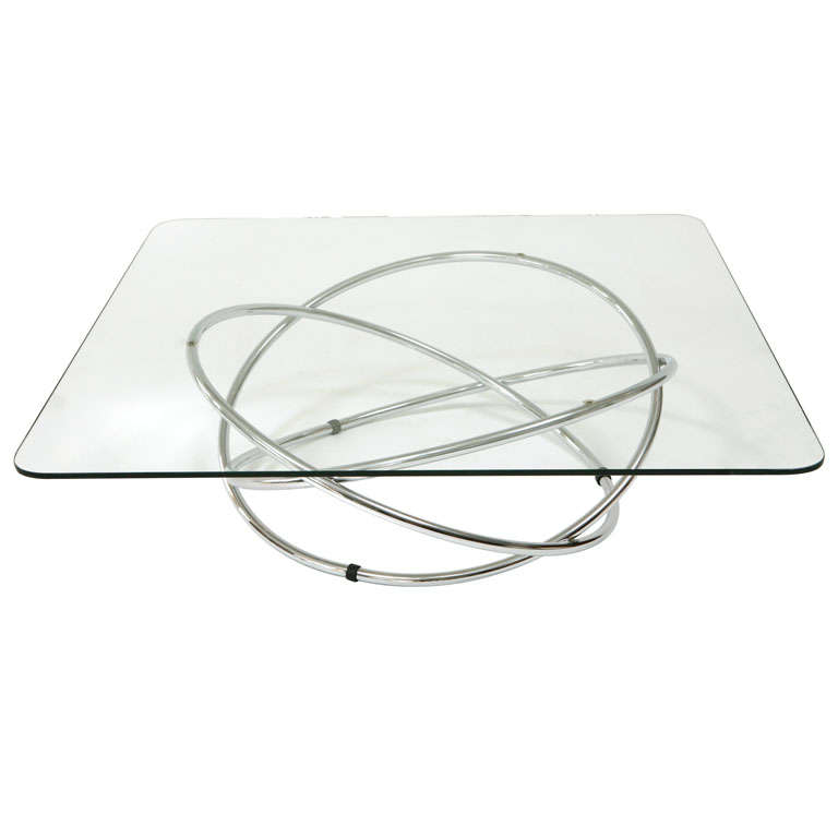 French Chrome Circles Coffee Table