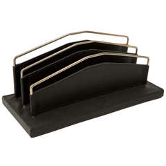 French Leather Mail Holder