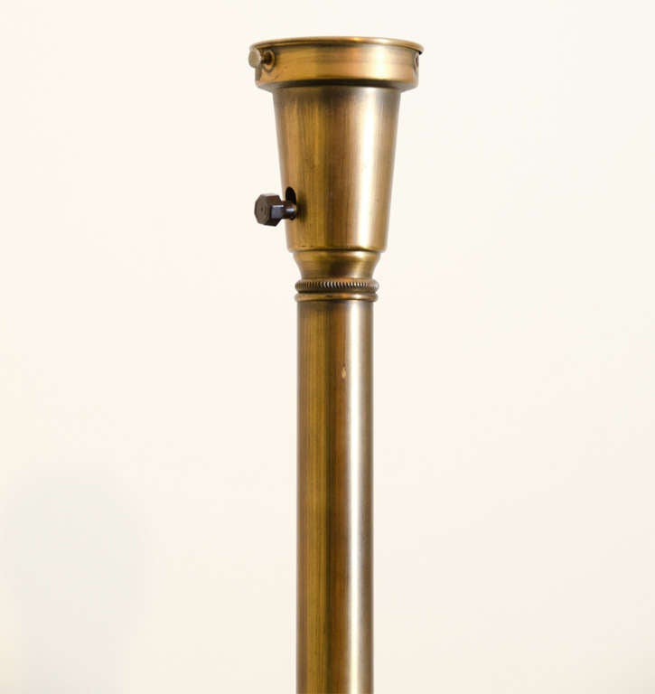 American Pair Of Large Hollywood Regency Brass Lamps