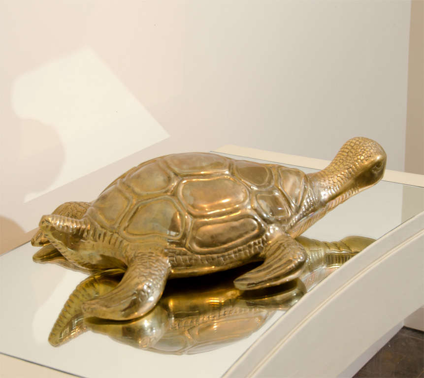 large brass turtle
