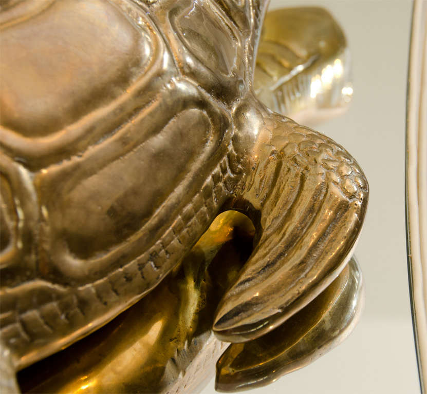 Mid-20th Century Giant Large Decorative Brass Turtle