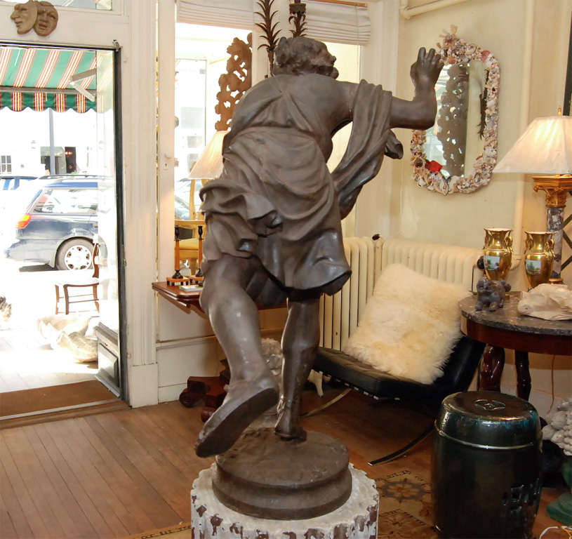 Late 18 / Early 19 Century French Cast Iron Statue of Hippomenes 2