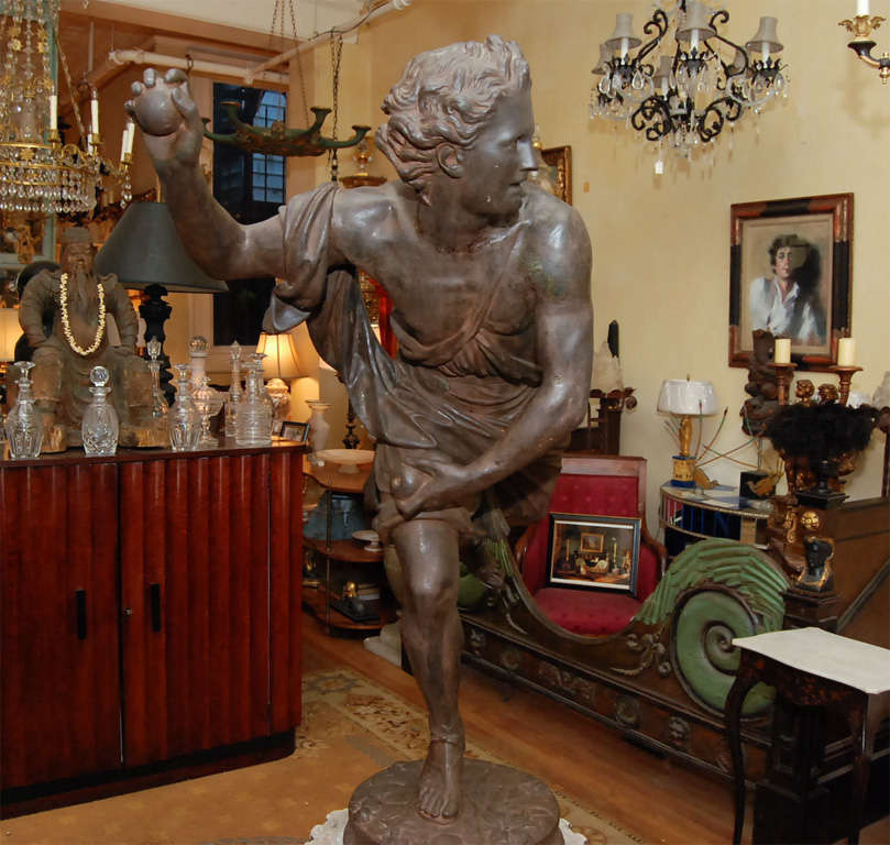Late 18 / Early 19 Century French Cast Iron Statue of Hippomenes 3