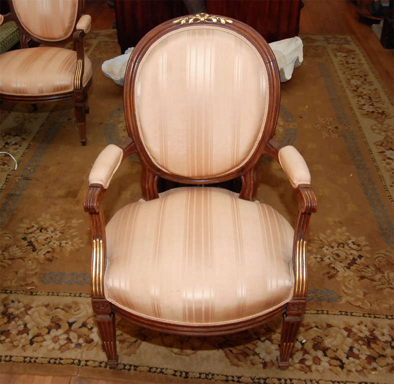 Pair of Louis XVI Style Fauteuil 3