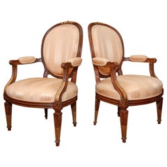 Pair of Louis XVI Style Fauteuil