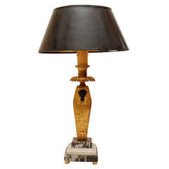 Egyptian Revival Candlestick Lamp
