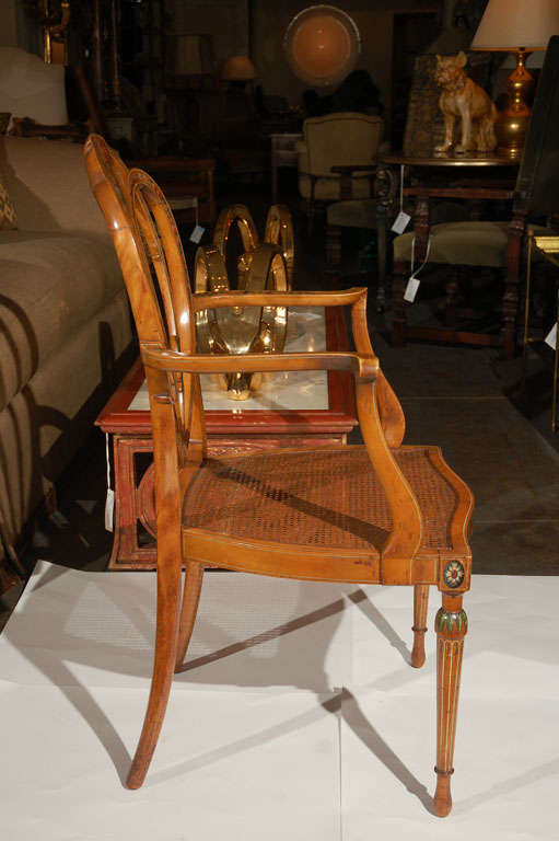 19th c. English Painted Adams Arm Chair For Sale 2