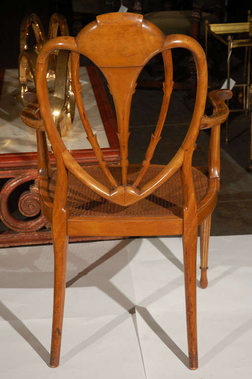 19th c. English Painted Adams Arm Chair For Sale 3