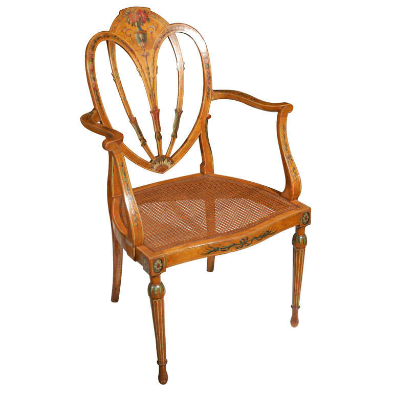 19th c. English Painted Adams Arm Chair