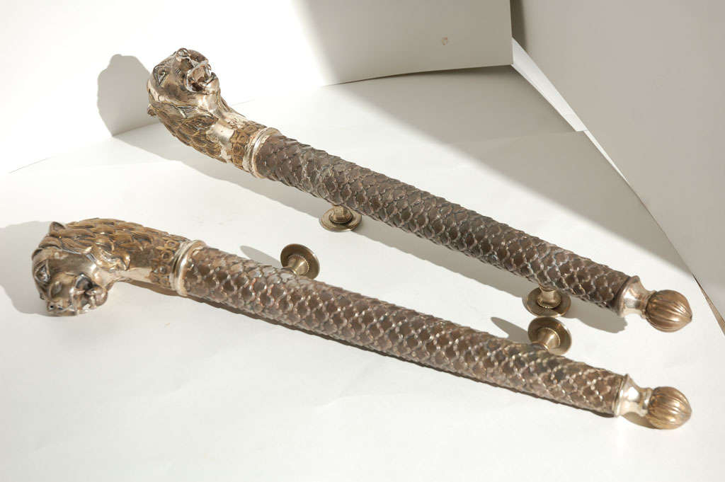 Unknown Pair of Silver and Gold-Plated Handles