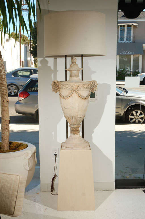 Pair of Massive Urns Custom-Mounted as Floor Lamps