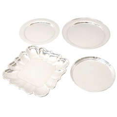 Retro Collection of Sterling Silver Serving Trays