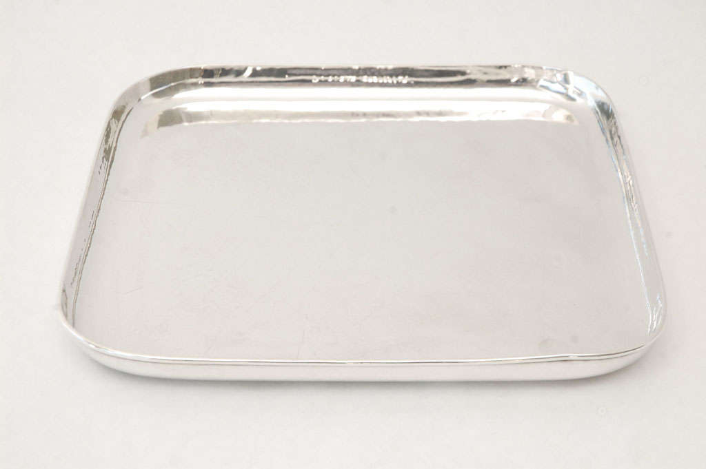 Handziseliertes Sterlingsilber-Tablett von Allan Adler