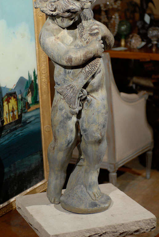Lead 19th Century French Stone Statue For Sale