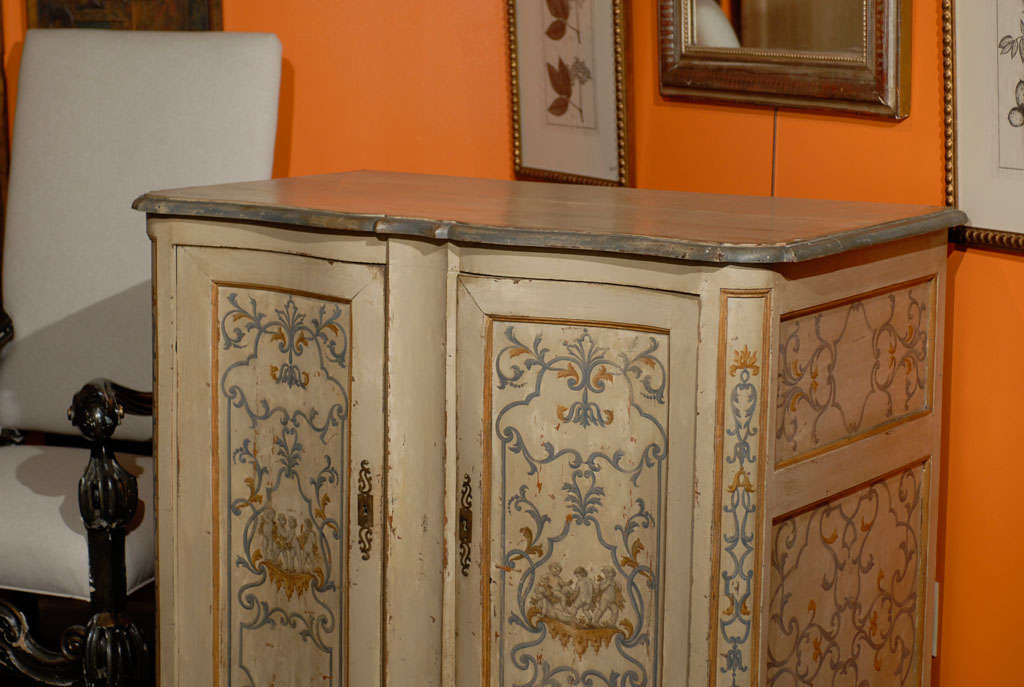 19th Century Paint Decorated French Buffet In Excellent Condition For Sale In Atlanta, GA