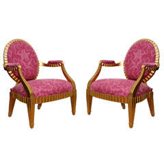 Pair of Donghia Grande Flute Chairs