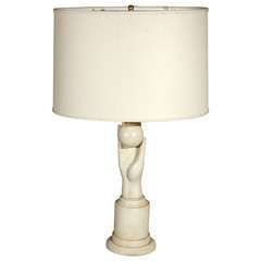 Paul Marra Hand Table Lamp in Faux Ivory