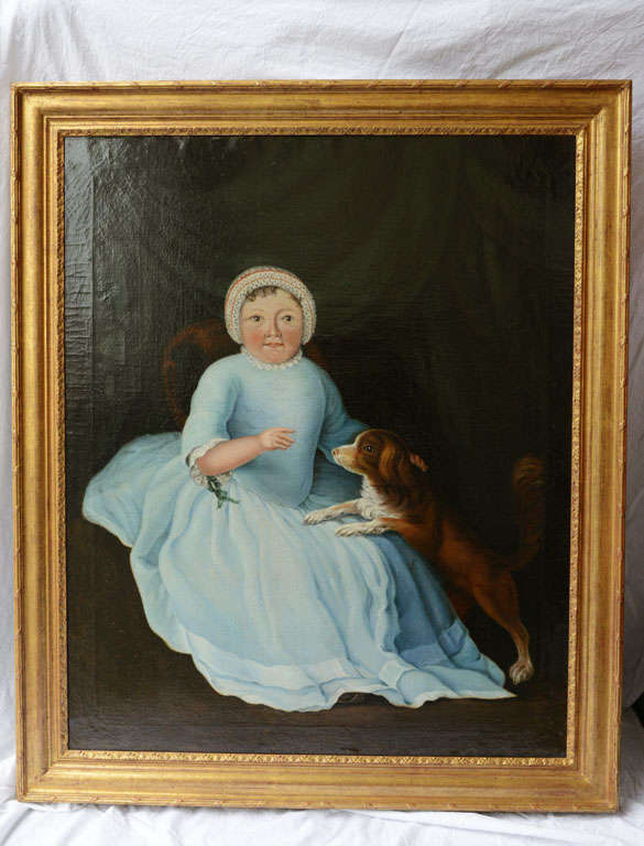 18th. Century Portrait Of A Boy With Dog