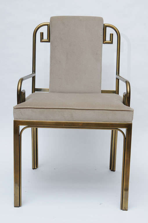 American Set of Six Mastercraft Brass Dining Chairs