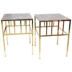 Pair of Brass End Tables/Night Stands