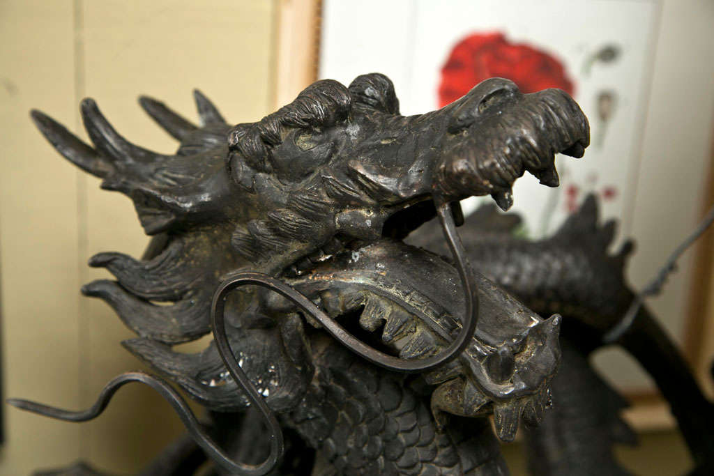 Vintage Bronze Eagle and Dragon Statue For Sale at 1stDibs dragon