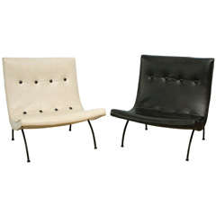 Milo Baughman for Thayer Coggin 1950s Mid-Century Scoop Chairs