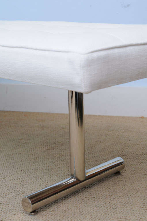 Late 20th Century Mid Century Modern 1970s Chic Modern Chrome T-Bench For Sale