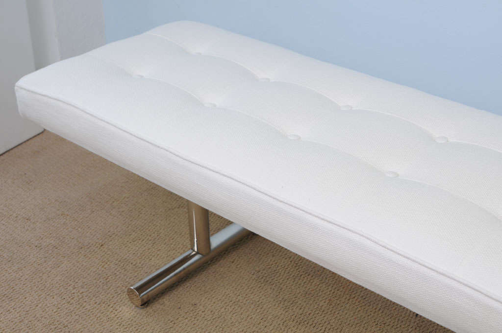 Mid Century Modern 1970s Chic Modern Chrome T-Bench For Sale 2