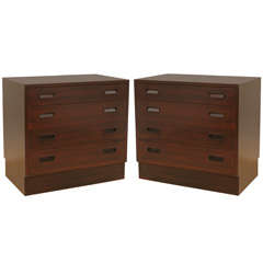 Pair of Danish  Rich Grain Rosewood dressers / nightstands