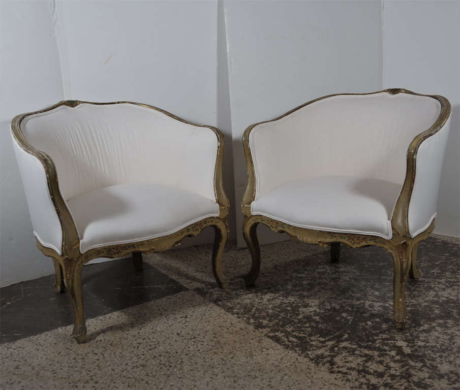 Paire de chaises italiennes peintes