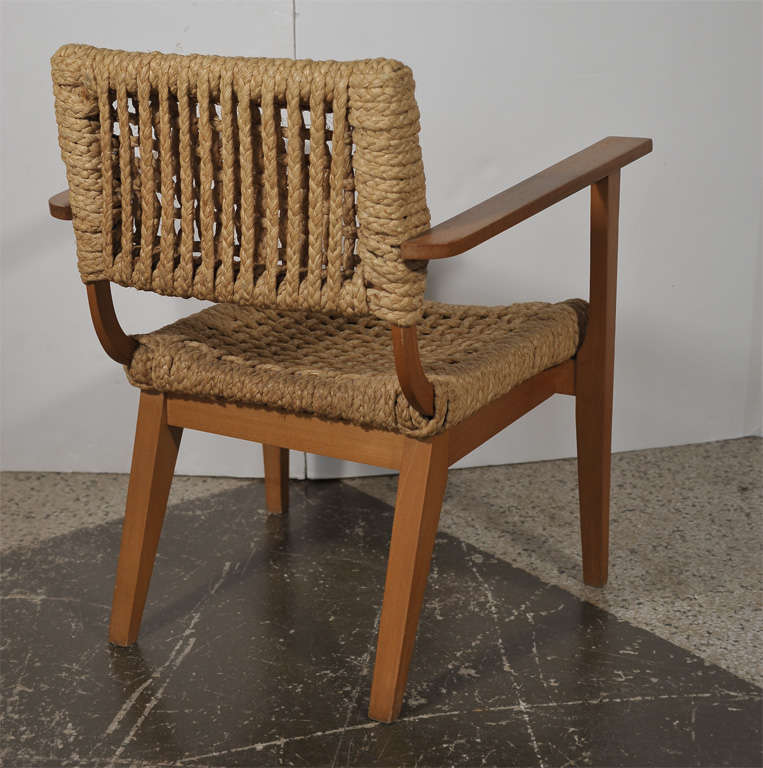 Mid-20th Century Pair Mid Century Arm Chairs by Audoux-Minnet