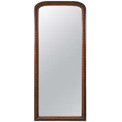 Danish Early 20th Century Wall Mirror with Beaded Molding